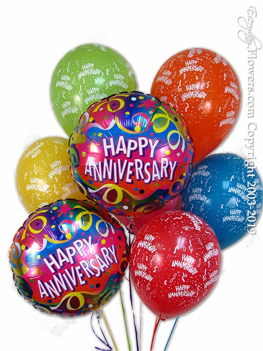 Bunch of anniversary balloons