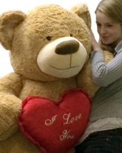 4 ft brown Teddy Bear w/pillow