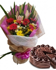 mother's day Flower Bouquet with Cake