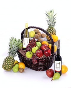 6 items Fruit & Wine / sparkling juice Basket