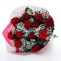 Romantic 12 Red Rose Bouquet